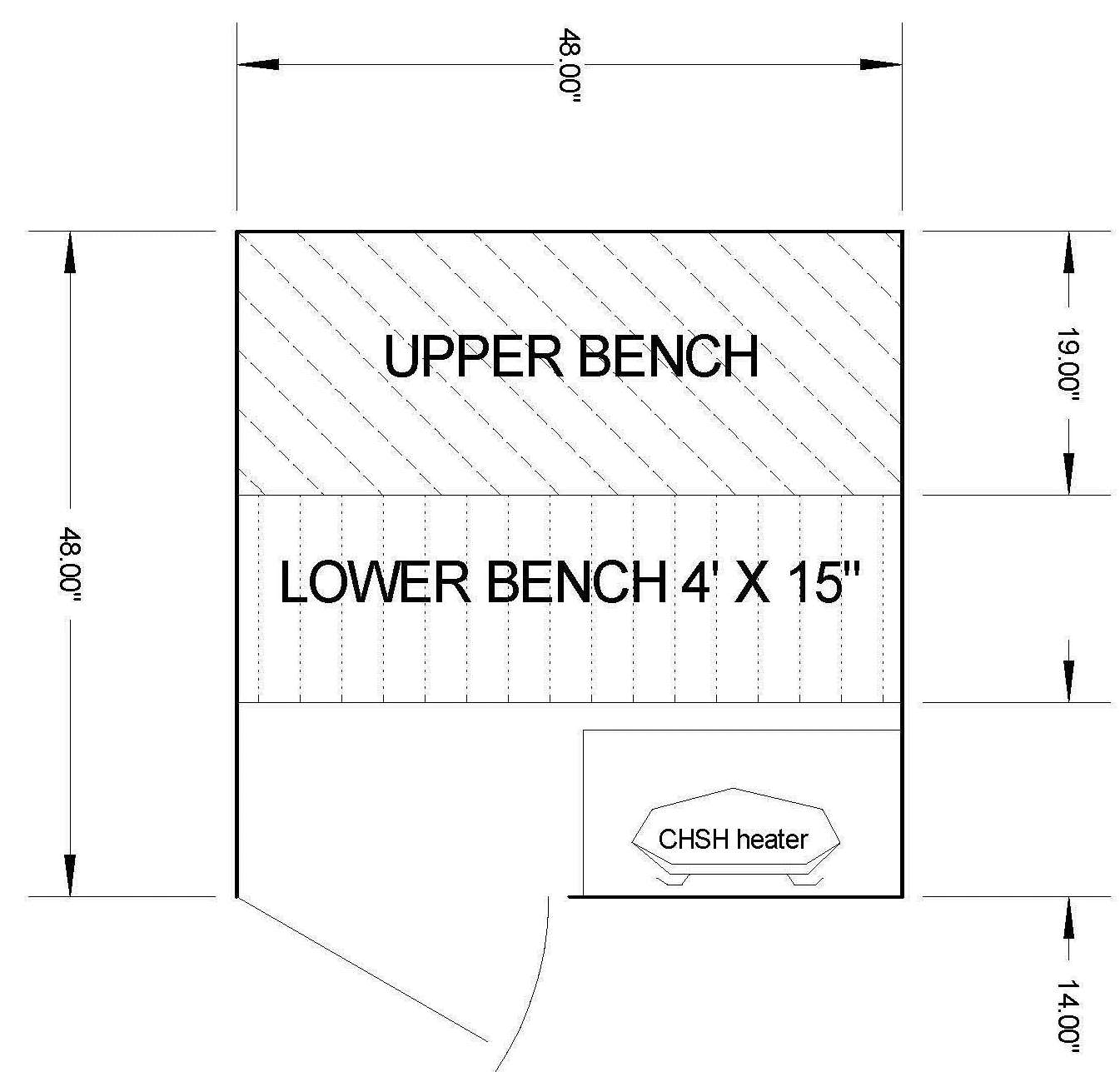 Complete DIY Sauna Kit 4' x 4' 4 Kw Electric Heater